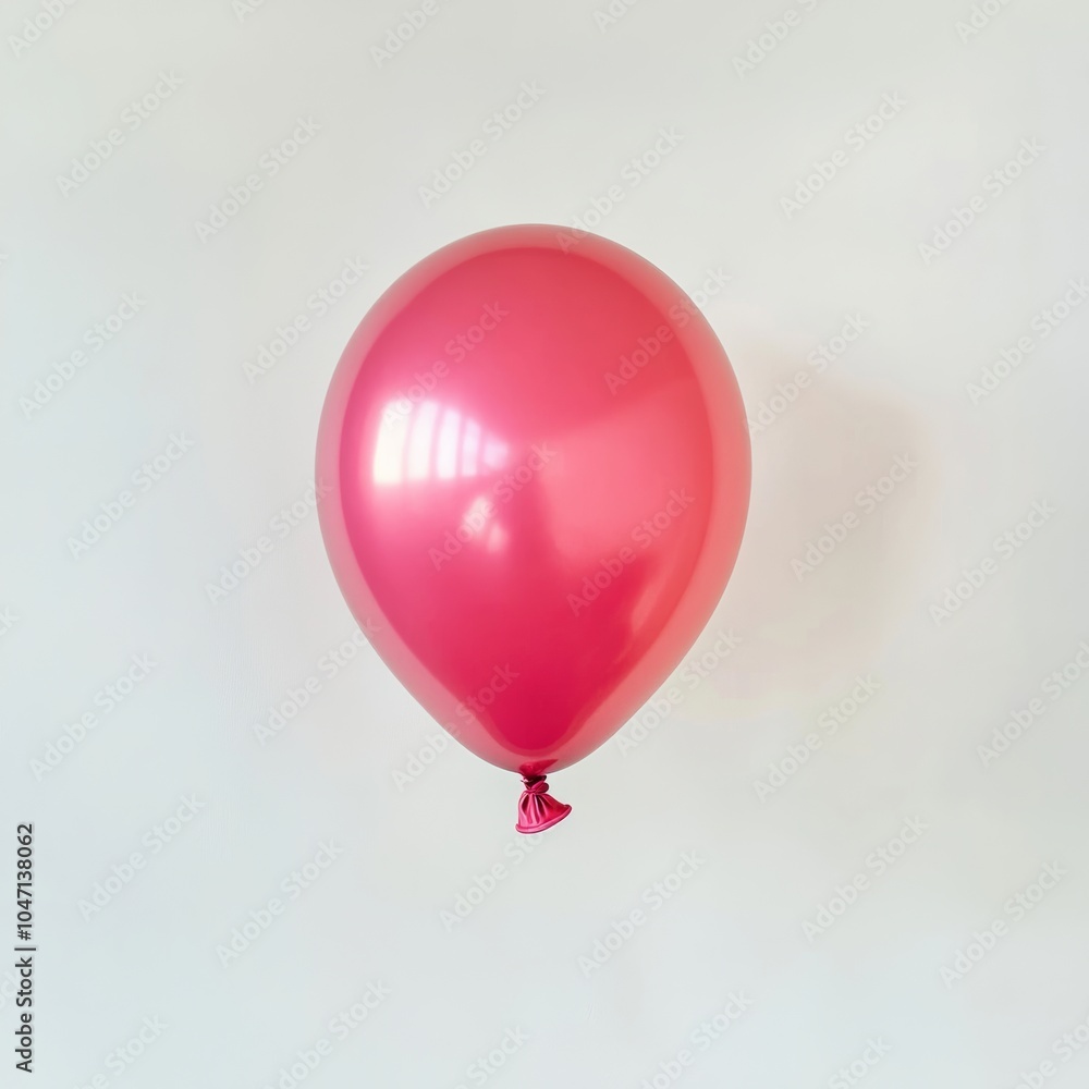 Canvas Prints a bright pink balloon with a shiny surface, floating gently against a white background, creating a p