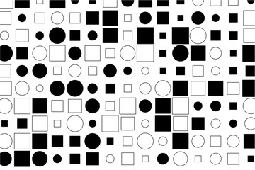 Visual harmony of squares and circles in monochrome design