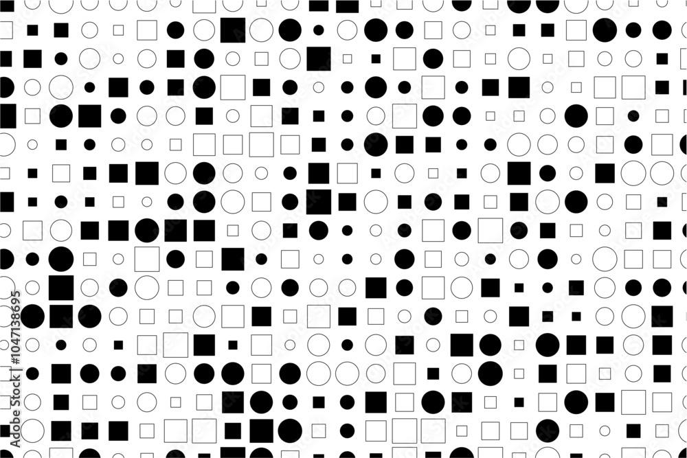 Poster intricate patterns of black and white geometric forms on canvas