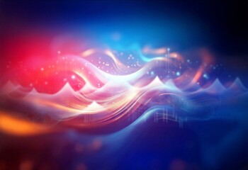 Abstract image of glowing orange and blue lines, creating flowing, wavy patterns on a dark background.