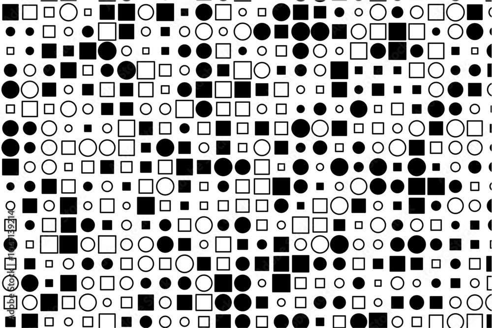 Poster Intricate patterns of black and white geometric forms on canvas