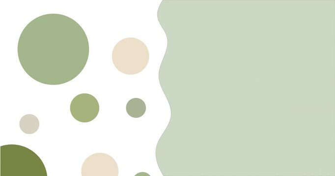 Simple animation of a green patel background with colorful circles