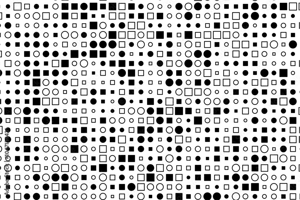 Aufkleber Intricate patterns of black and white geometric forms on canvas