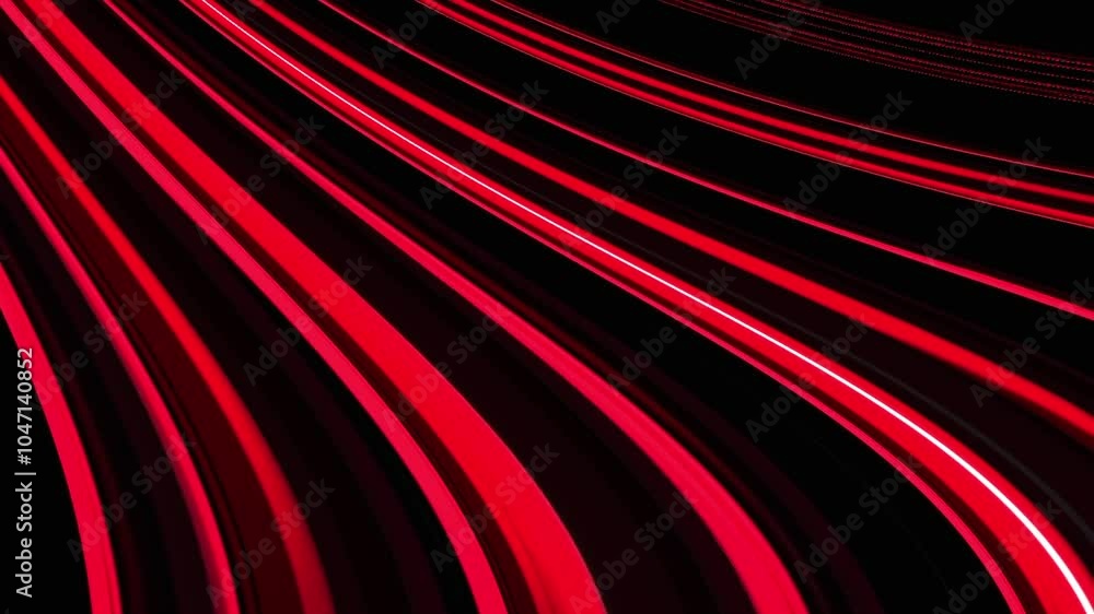 Poster flowing red glowing abstract wave on black. modern background animation