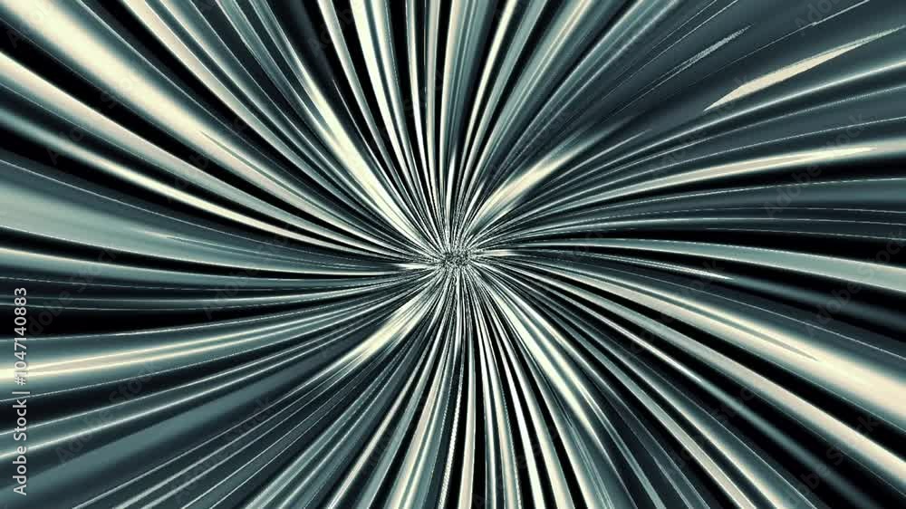 Sticker flying through metal glowing perpective tunnel background. abstract loop able backdrop