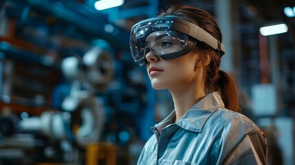 Workers using AR glasses to enhance productivity on the factory floor