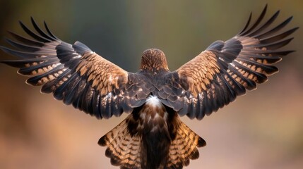 Eagle Wings Spread in Flight  Close up Detail  Bird of Prey  Feathered Pattern