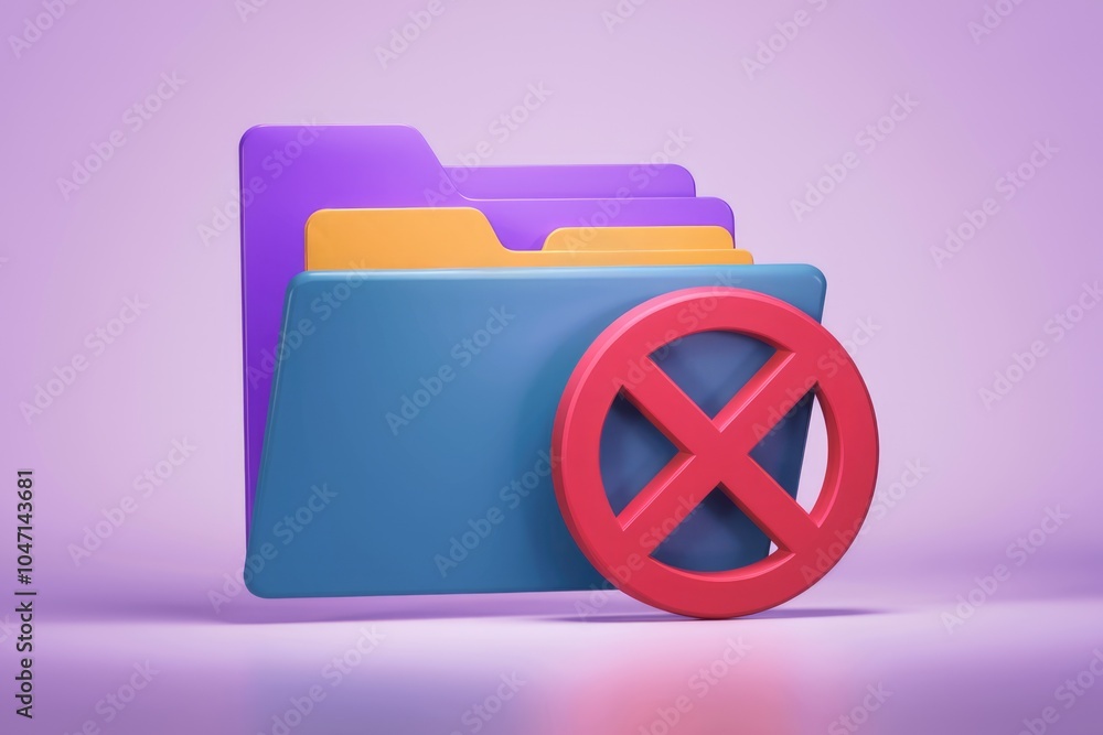 Poster restricted access to colorful folders.