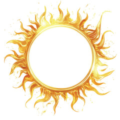 Elegant Golden Circular Frame with Floral Design for Creative Projects