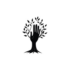 Fototapeta premium Elegant Hand Tree Vector Logo Design Template