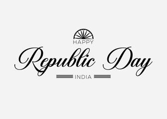 Happy Republic Day Calligraphic Typography design vector.