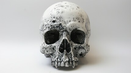 Obraz premium Isolated Halloween skull with hollow eyes on a white background