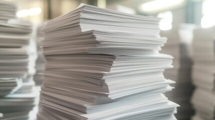 Stack of Papers in an Office Setting
