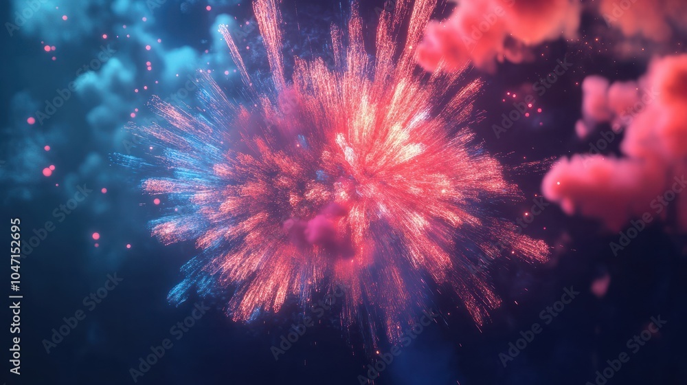 Poster abstract fireworks background and space for text