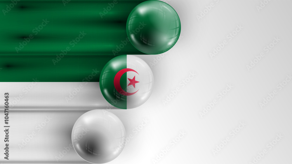 Poster background flag of algeria graphic and label. element of impact for the use you want to make of it.