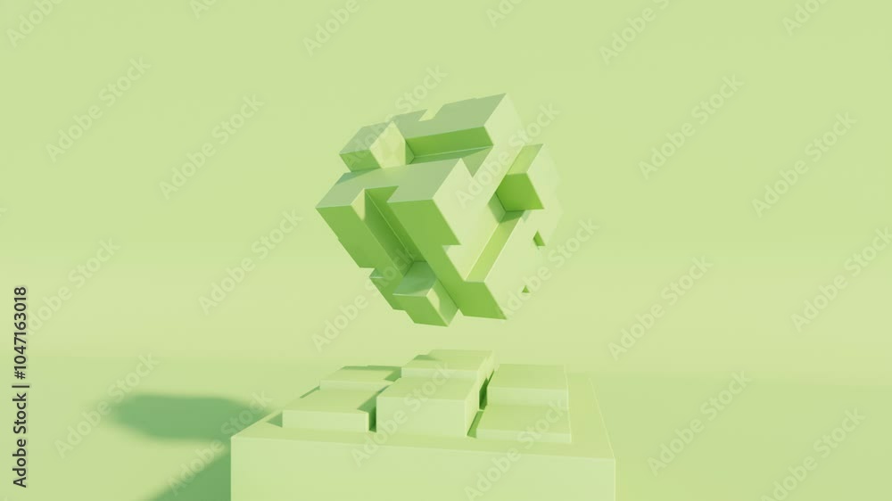 Aufkleber futuristic monochrome 3d cube animation with abstract geometric design, perfect for modern visual ef