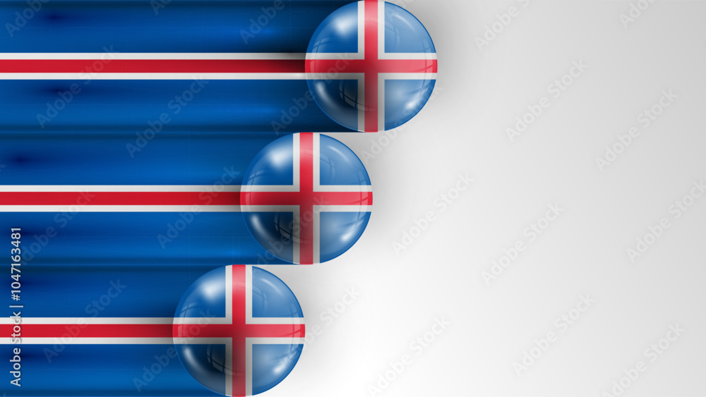 Poster background flag of iceland graphic and label. element of impact for the use you want to make of it.