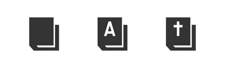 Book simple black icon. Set closed book symbol. Logo isolated on white background, vector illustration