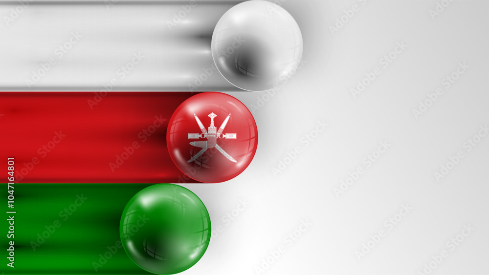 Poster background flag of oman graphic and label. element of impact for the use you want to make of it.