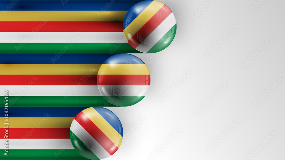 Poster background flag of seychelles graphic and label. element of impact for the use you want to make of i