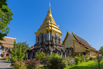 Fototapeta premium Wat Chiang Man, the oldest temple in Chiang Mai, a destination of tourist in Northern of Thailand