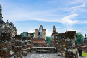 A beautiful Buddha statue in wat mahathat temple at Sukhothai Historical Park, which also one of UNESCO Heritage Site