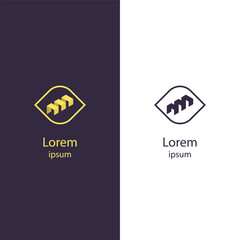 Elegant logo design with a modern emblem in contrasting colors. Ideal for branding, featuring a bold geometric icon with clean lines and stylish typography.