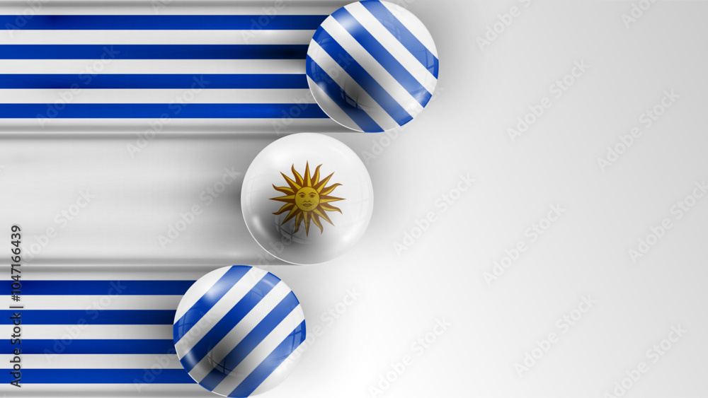 Poster background flag of uruguay graphic and label. element of impact for the use you want to make of it.