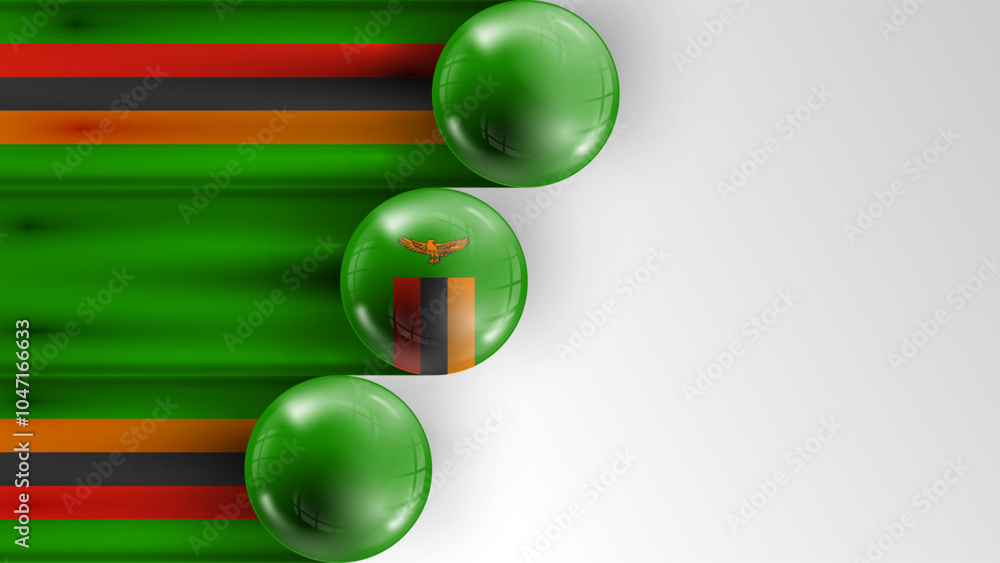 Poster background flag of zambia graphic and label. element of impact for the use you want to make of it.