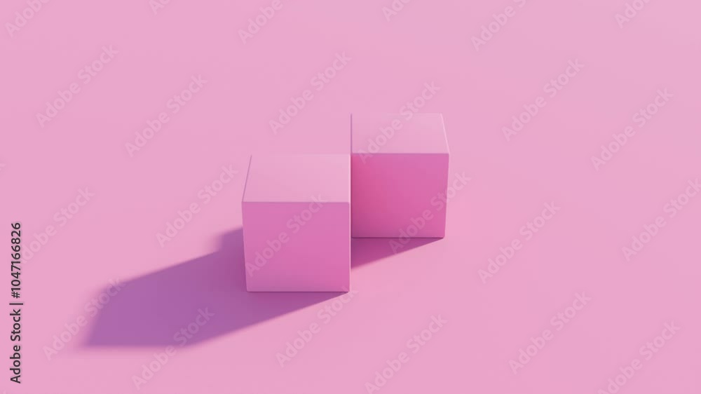 Aufkleber seamless 3d animation of two rolling cubes with geometric patterns, providing a modern background fo