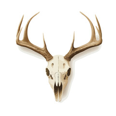 Fototapeta premium Detailed Realistic Deer Skull with Horns Vector Illustration