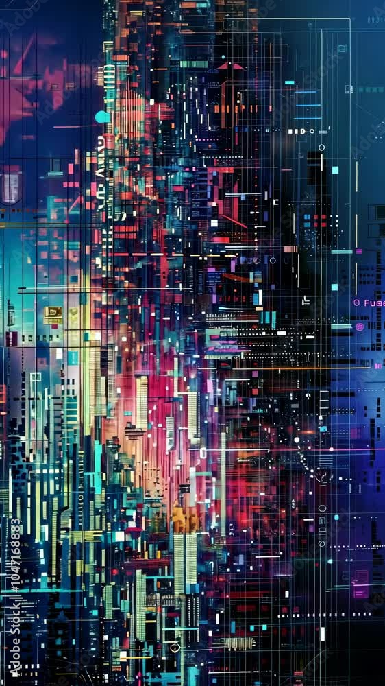Poster abstract technology design forming complex structure