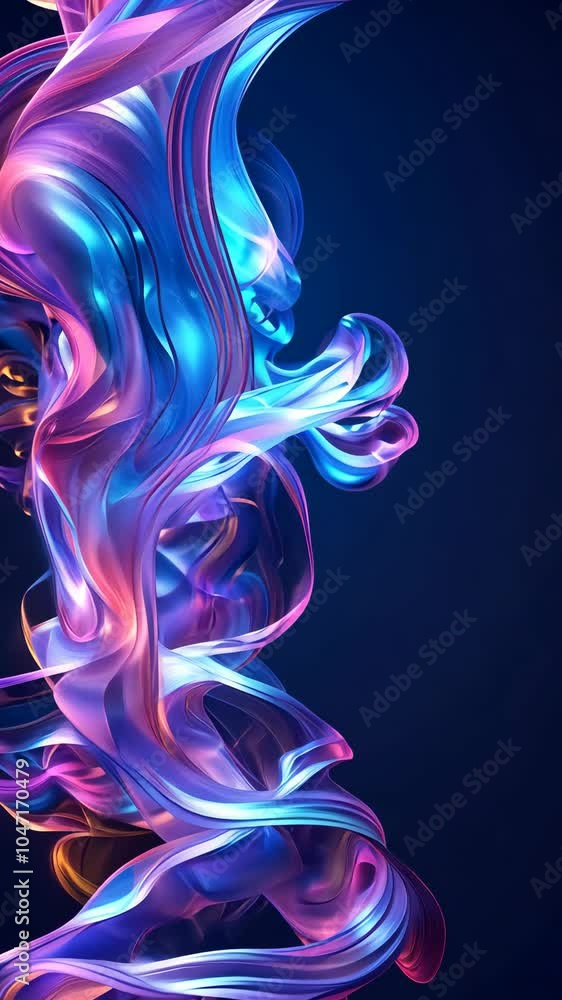 Poster colorful swirls of abstract smoke creating dynamic visual effects