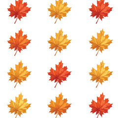 Fototapeta premium Elegant Festive Maple Leaf Garlands Seamless Illustration