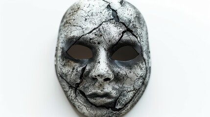 Obraz premium Isolated spooky mask with horror expression on a white background