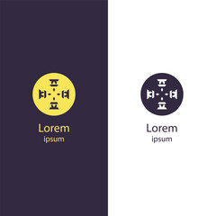 Modern and stylish logo with abstract shapes. Ideal for brands seeking a unique and minimalist design, emphasizing balance and creativity.