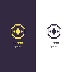 Professional logo featuring a central icon within a hexagonal frame, combining modern and classic elements. Ideal for brands focusing on reliability and strength.