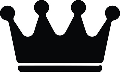 Crown icon. Black silhouette on white background. Vector illustration.