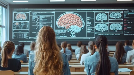 Students Attending Neuroscience Lecture in Classroom