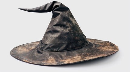 Isolated witch's hat with a classic pointed design on a white background
