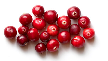 fresh Cranberry, isolated on a white background
