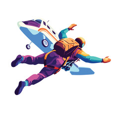 Obraz premium Skydiver Jumping from Plane Concept Vector Illustration