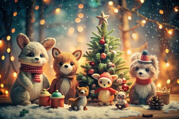 Vintage Christmas Animation with Cute Characters and Nostalgic Decor for Holiday Cheer