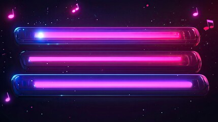 Obraz premium Music melody neon realistic vector desgin for musical apps and websites background,generative ai