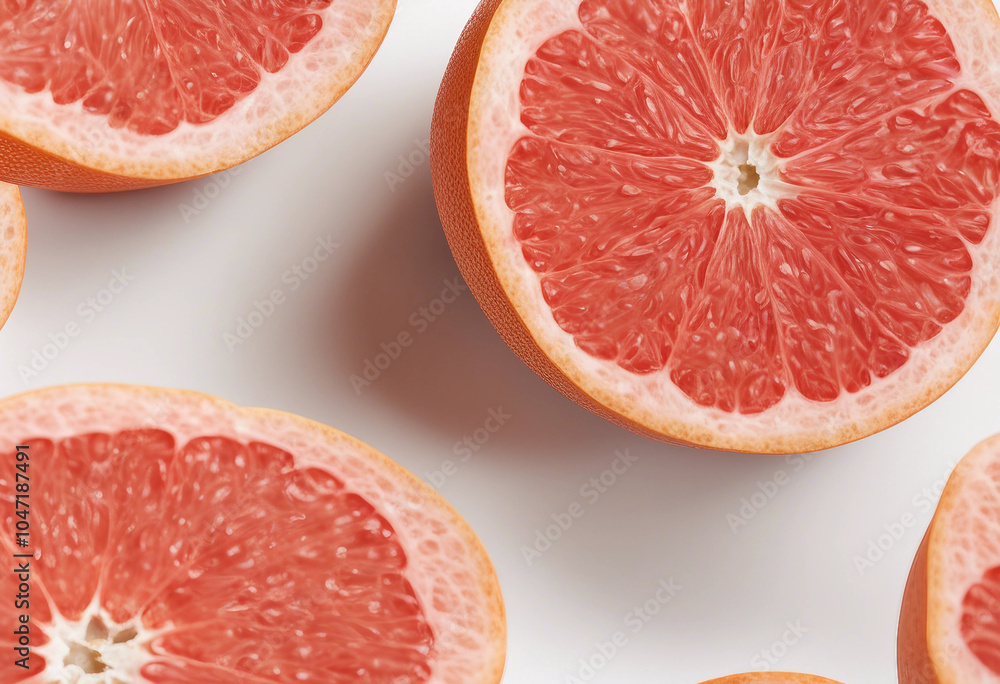 Poster grapefruit isolated on white background full depth of field