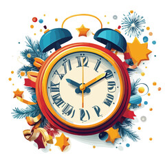 Cheerful Happy New Year Festive Vector Illustration