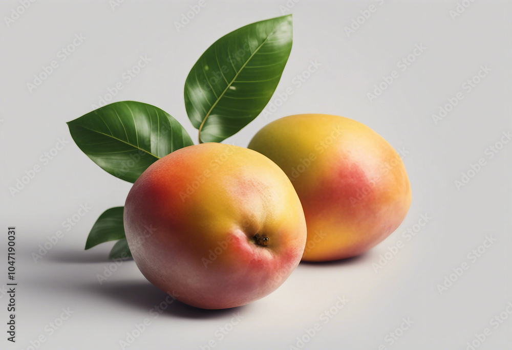 Poster mango isolated on white background clipping path full depth of field