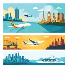 Obraz premium Travel Company Social Media Banner Template Design
