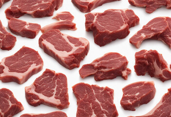 Fototapeta premium Meat beef isolated on white background full depth of field