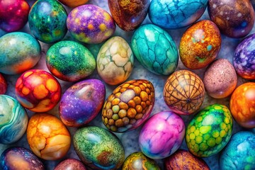 Watercolor Dinosaur Eggs on Soft Pastel Background - Creative Illustration for Nature and Fantasy Themes